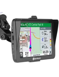 Gearelec 7 pouces Système Navigation Gps à écran Tactile pour Camion Voiture, Mises à Jour Cartographiques Gratuites à vie Noir