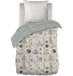 Gedeon Couette Imprimée Motifs Hérisson + 2 Taies D'oreiller 60x60 cm