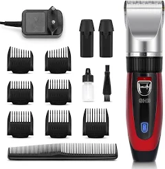 GHB Tondeuse à cheveux sans fil pour homme 2 batteries au lithium 14 pièces pour hommes enfants salon de coiffure à domicile