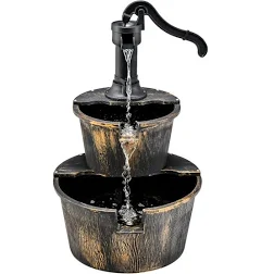 Giantex Fontaine de jardin à 2 niveaux
