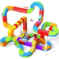 Goody King Electric Train Set for Kids, 3D Stem Electric Train Set with Train and Traffic Signs