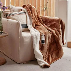 GOTCOZY Couverture Électrique 130x180cm Couverture Chauffante Électrique Douce et Soyeuse en Peluche avec 6 Niveaux de Chaleur et Minuterie d'Arr