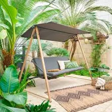 Hespéride Balancelle de jardin Soly Honey Charbon 3 places