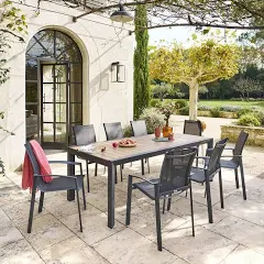 Hespéride Table de jardin ÉVASION Effet bois 8 places