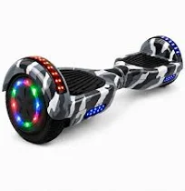 Hoverboard Glidingshark 6,5 pouces bluetooth roues led sac de transport camouflage noir et Blanc