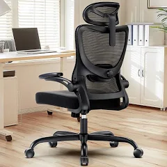 HUANUO Chaise de bureau ergonomique à dossier haut avec support lombaire réglable et appui-tête