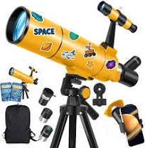HUGERSTAR Télescope Astronomique Professionnel pour Adultes & Enfants Débutants, 80/500mm Télescope Réfracteur Portable avec Trépied Réglable,