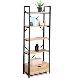 Idmarket Etagère 5 niveaux avec tiroir DETROIT Design industriel