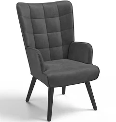 Idmarket Fauteuil scandinave ANIA en velours