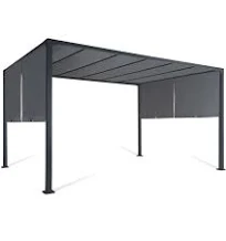 Idmarket Pergola coulissante 2 pans 3x4 M belvédère de jardin toile