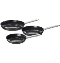 IKEA GULDÖRING poêle 3 pièces revêtement anti-adhérent acier inoxydable/noir-gris