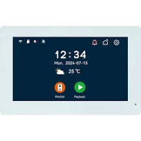 Interphone vidéo connectée 2 fils avec digicode et badges