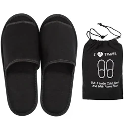 ITODA Unisexe Pantoufles Chaussons Portable Pliables Non Jetable Antidérapant Chaussures Coton Souple Pantoufle d' intérieur Confortable pour Maison
