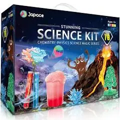 Japace 70 expériences pour enfants - Boîte d'expérimentation scientifique - Jouet STEM - 4-6-8-10-12 ans - Cadeaux pour garçons et filles - Kit de