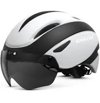 KINGLEAD Casque de vélo pour adulte certifié CE avec magnétique amovible Visière & Sac portable Casque de vélo pour homme femme respirant réglab
