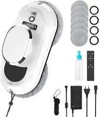 KISABAER Robot Nettoyeur Vitre, 5600Pa Robot Laveur de Vitre Automatique, Lave Vitre Automatique avec 3 Modes de Nettoyage, Navigation Intelligente et