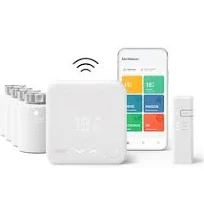 Kit de Démarrage Thermostat connecté et Intelligent sans fil Tado V3+ et 4 têtes thermostatiques Blanc