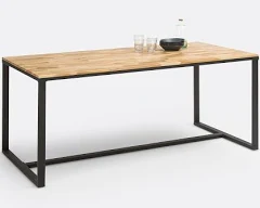 La Redoute Interieurs Table à manger 8 couverts chêne et acier