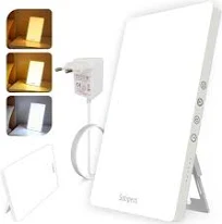 Lampe de Luminothérapie 15000 Lux, Simulation de la Lumière du Jour, 30cm Lampe à Lumière du jour compacte avec 3 Températures de Couleur, 5 Niveaux