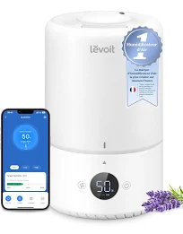 Levoit Humidificateur d'air à Ultrasons à Brume Froide bébé Intelligent Top Fill 3L,Avec Alexa et App,Diffuseur,28Db Mode Auto S