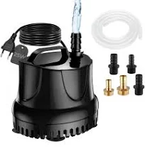 Lnicez Pompe à Eau Submersible 25W, 1500 L/H Pompe à Eau Ultra Silencieuse Pompe de Bassin Submersible pour Bassin, Fontaine de Jardin Aquarium avec 5