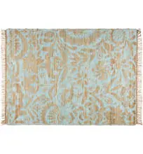 Maisons du Monde Tapis en jute et coton vert d'eau 140x200cm
