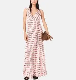 Maje robe imprimée en soie femme
