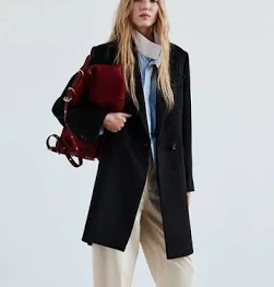 Mango Manteau en laine à double boutonnage Femme