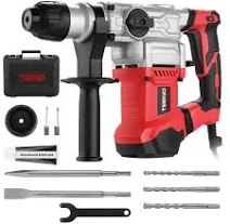 Marteau Perforateur SDS-Plus 1500W 7J 6 Vitesses 4 Fonctions4500BPM Câble de