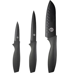 MasterChef Set Couteau Cuisine, Couteaux de Cuisine | compris Couteau d'office, Couteau Universel et Couteau de Chef, Inox, Antiadhésif, Manche