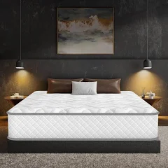 Matelas 140x190 cm, Mousse à Mémoire de Forme, Ép 28cm, Luxe Matelas à Ressorts Hybride, Ergonomie 10 Zones, Fermeté Moyenne H3, Respirante,