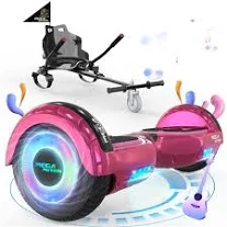 MEGA MOTION Hoverboard + Kart pour Enfants 2 roues de 6,5 pouces Haut-parleur Bluetooth