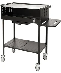 Metro Professional Barbecue DELUXE au charbon de bois sur roulettes 137x68x94 cm