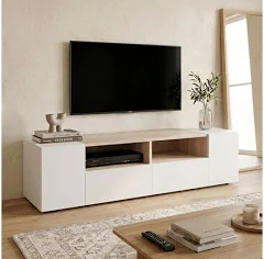 Meuble TV 4 portes et 2 niches de rangement Tamiko