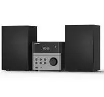 Micro Chaîne Hi-FI Stéréo Système compacte - avec Lecteur CD, Bluetooth, Radio FM, USB, AUX-in, écran LED et Grand Bouton, télécommande (EU-128BT)