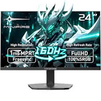 Minifire Écran PC Gamer 24 Pouces,160Hz,FHD (1920x1080),MPRT 1ms (MFG24F4M) | Adaptive Sync, Filtre Lumière Bleue, HDMI 2.1, DP1.4, Compatible VESA