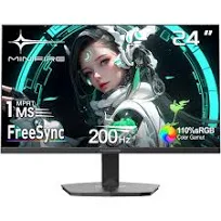 Minifire Écran PC Gamer 24 Pouces, 200Hz,1ms, FHD (1920x1080),Adaptive Sync | Écran sans Bordure, Inclinaison Réglable, 300 Nits, sRGB 110%, 4000:1,