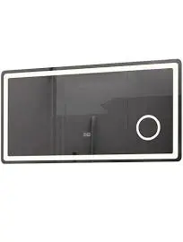 Miroir Salle de Bain Led Anti Buée Avec Led 3 Couleurs Et Loupe X3 Lb-3612