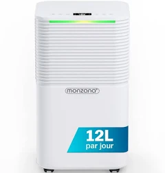 monzana Déshumidificateur d’air 15-20m² 12L/jour avec écran LED