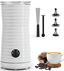 Morpilot Mousseur à lait électrique 4 en 1 avec mousse chaude froide et chauffe-lait émulsifiant automatique 400 W 240 ml pour cappuccino