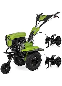Motoculteur à essence 7CV 4T 5200W 212 cm3 Motobineuse avec Fraises et Butteur VITO