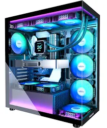MUSETEX Boîtier PC ATX pré-installation 7 ventilateurs ARGB PWM tour moyenne ATX
