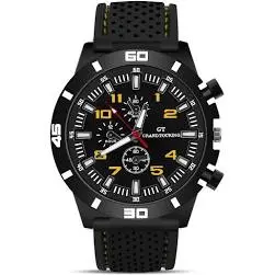 OFFCUP Montres pour Hommes, Montre Chronographe de 50mm, Montre à Analogique Quartz avec Bracelet en Silicone, Montre de Sport en Plein Air,
