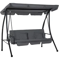 Outsunny Balancelle de Jardin 3 Places Convertible