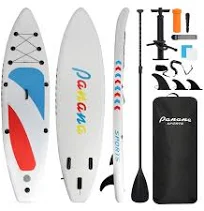 Panana Stand Up Paddle Gonflable Planche de Sup avec Accessoires, Kit de Surf, Pagaie Réglable, Ultra-Légère, Pont Antidérapant pour Adultes et Jeunes