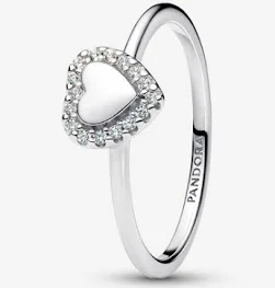 Pandora Bague Femme Halo Cœur Gravable