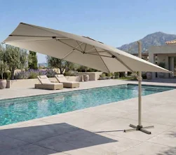 Parasol déporté 3.5x2.6m beige et