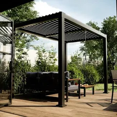 Pergola bioclimatique autoportante NATERIAL Clima alu gris anthracite