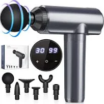 Pistolet de Massage Musculaire Pistolet de Massage Lefity avec 30 Niveaux Réglables et 6 Têtes de Massage
