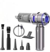 Preisku Aspirateur de voiture à main sans fil Aspirateur sans fil 4 en 1-bleu argenté - Aspirateur à main